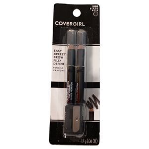 Covergirl Easy Breezy Brow Fill+Define Pencil Crayon 500 Black Noir 2 Pack